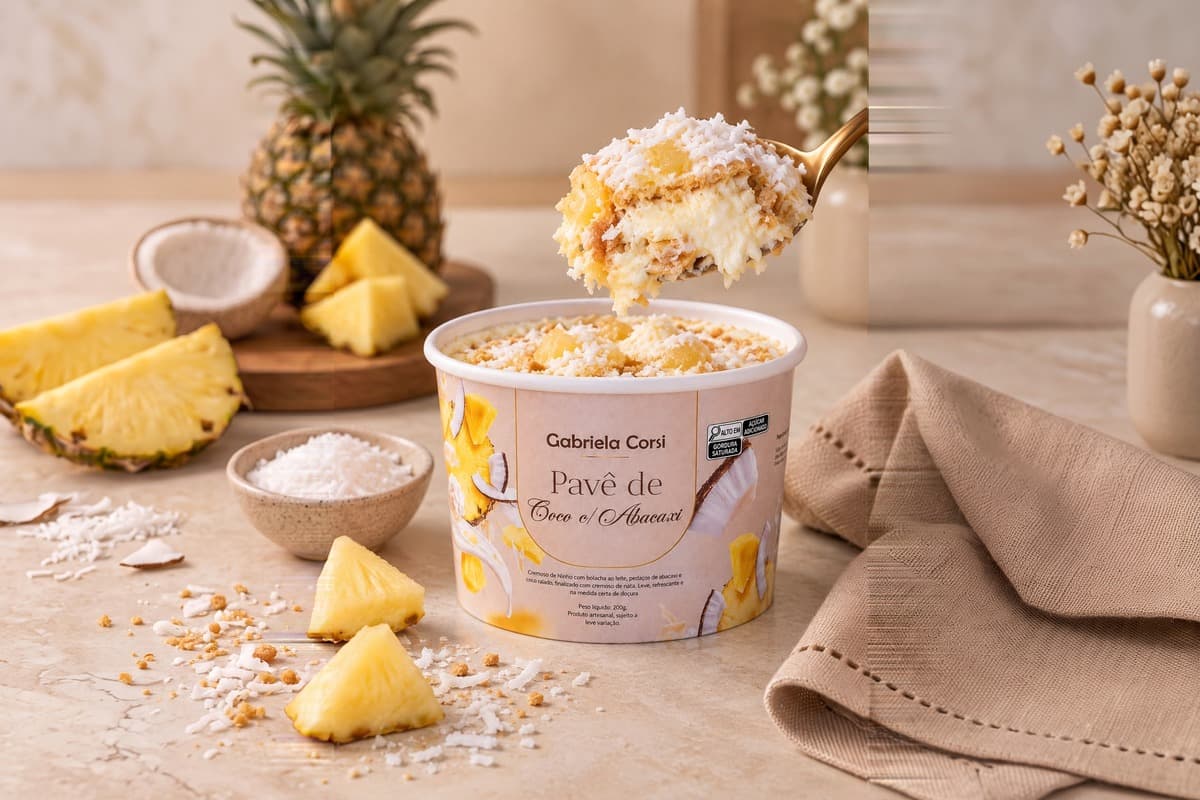 Pavê de coco com abacaxi