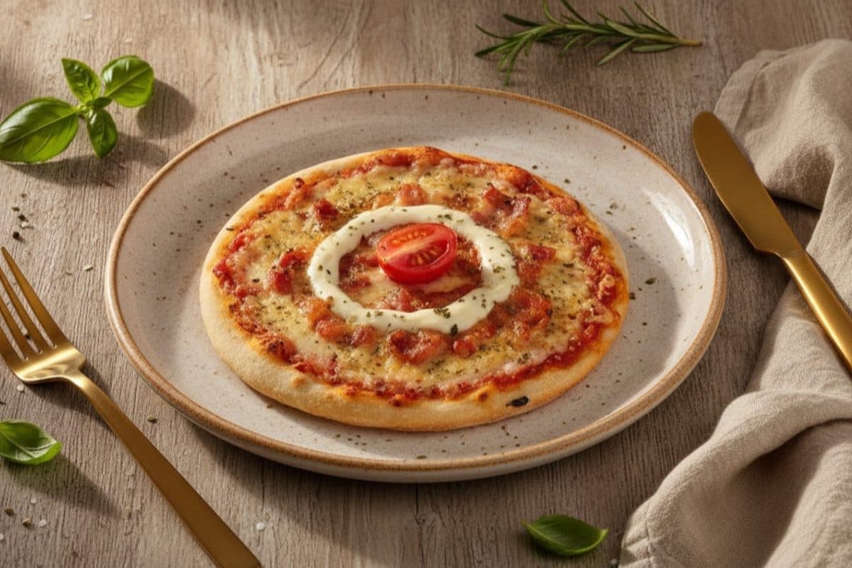 Pizza bacon com requeijão